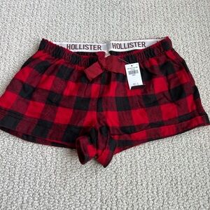Hollister Red and Black Checkered Shorts